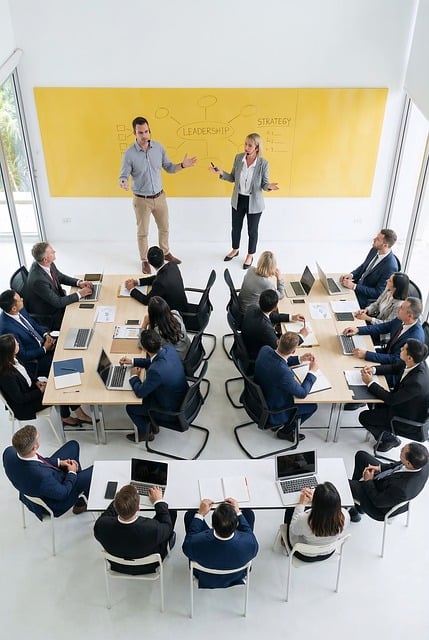 business consulting conference professionals discussing strategy